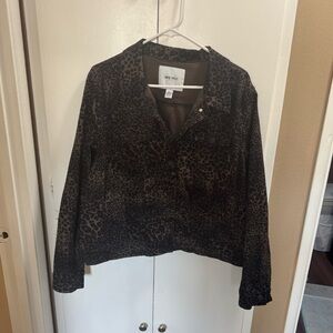 Nine West Jeans Leopard Print Jacket